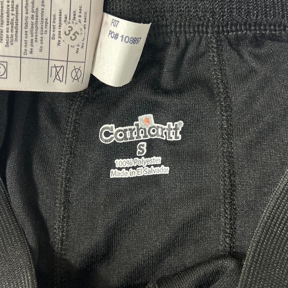 Carhartt Heavyweight Thermal Polyester Crewneck Bottom Black Men's Sz S VTG NWT - Picture 5 of 16